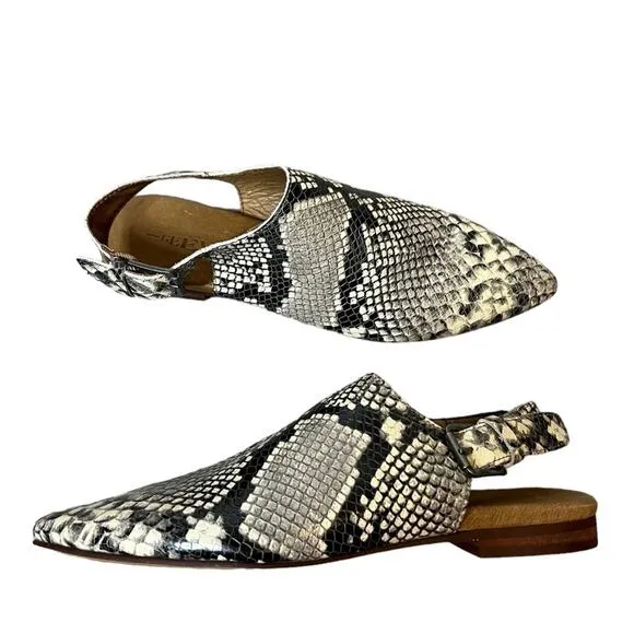 Gee Wawa for Anthropologie snakeskin Slingback flats sz 6