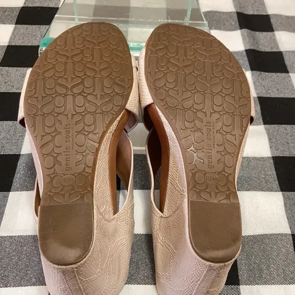 Gentle Souls Kenneth Cole Indigo Leather Wedge Sandals Shoes 8.5 Reptile Snakes