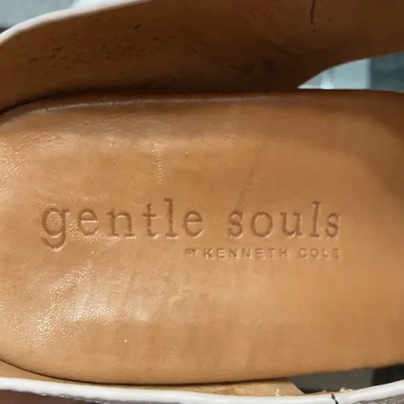 Gentle Souls Kenneth Cole Indigo Leather Wedge Sandals Shoes 8.5 Reptile Snakes