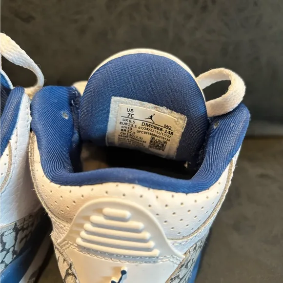 GENTLY USED Jordan 3 Retro White and Blue Sneakers