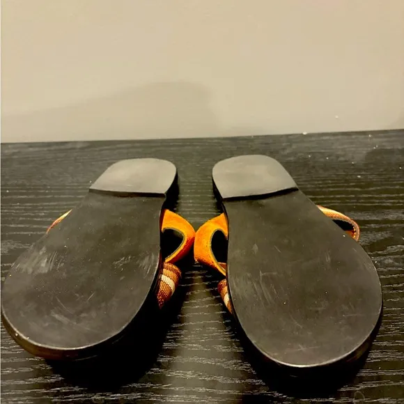 Genuine Handmade Men's  Sandals Brown  &amp; Orange - Size 10