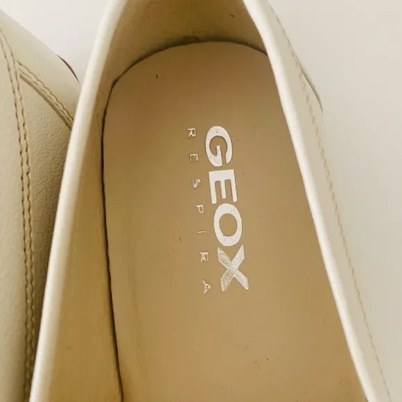 Geox Respira   Grip Leather Loafers Women Size US 8 EU 38 White Slip On Casual
