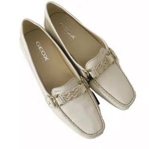 Geox Respira   Grip Leather Loafers Women Size US 8 EU 38 White Slip On Casual