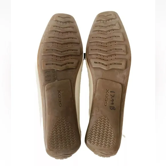 Geox Respira   Grip Leather Loafers Women Size US 8 EU 38 White Slip On Casual