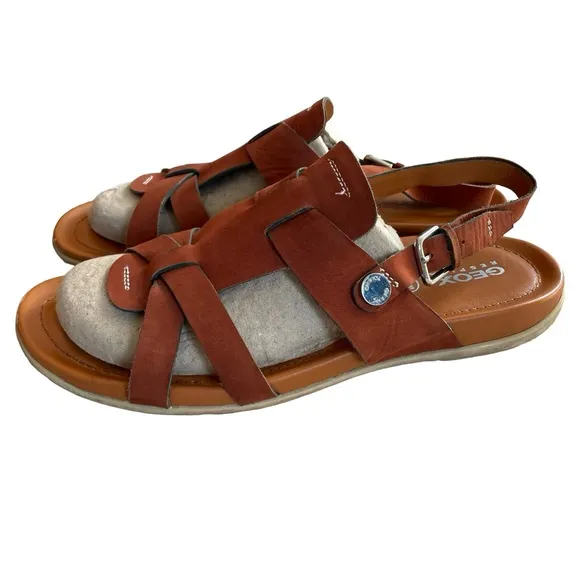 Geox Respira Rich Brown Sandals Size 42 / 11