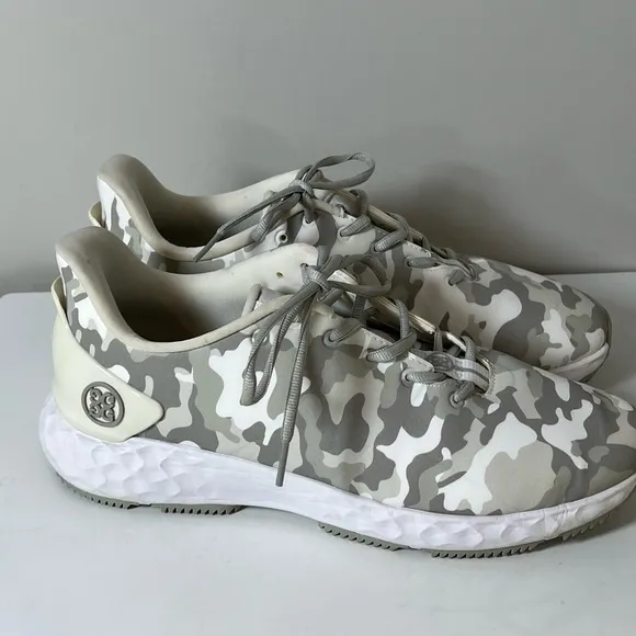 G/FORE Men’s 10.5 MG4 Spikeless Camo Golf Shoe Gray &amp; White Barely Used
