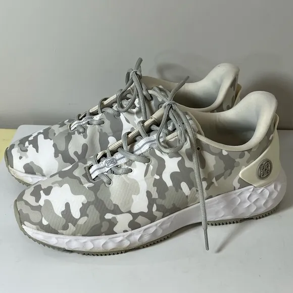 G/FORE Men’s 10.5 MG4 Spikeless Camo Golf Shoe Gray &amp; White Barely Used