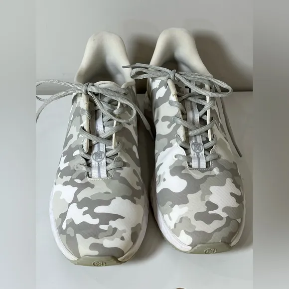 G/FORE Men’s 10.5 MG4 Spikeless Camo Golf Shoe Gray &amp; White Barely Used
