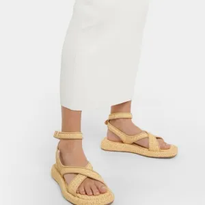 Gia Borghini Tan Sporty Sandals with Platform Sole