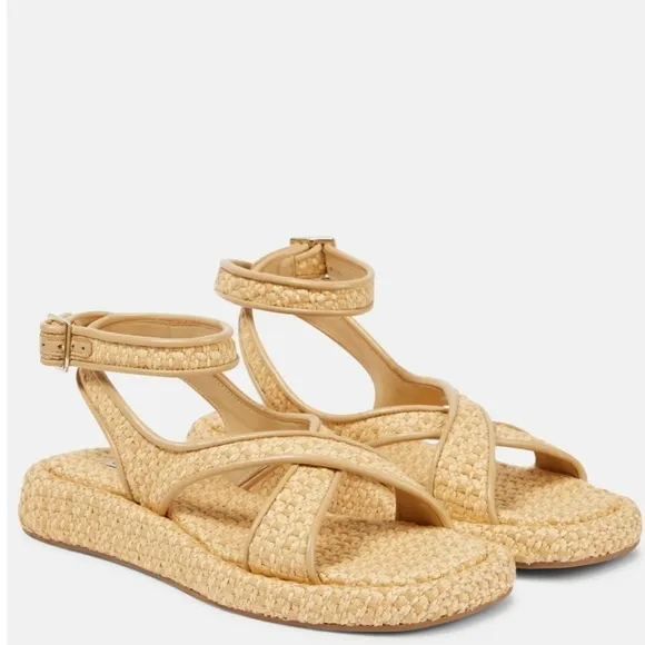 Gia Borghini Tan Sporty Sandals with Platform Sole