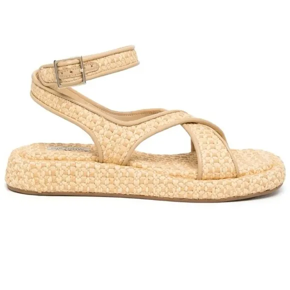 Gia Borghini Tan Sporty Sandals with Platform Sole