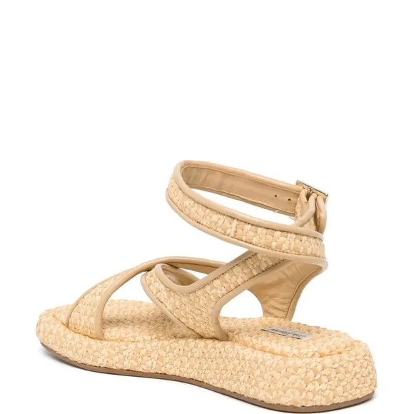 Gia Borghini Tan Sporty Sandals with Platform Sole