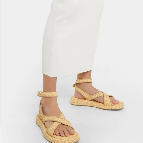 Gia Borghini Tan Sporty Sandals with Platform Sole