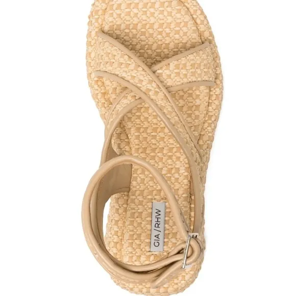 Gia Borghini Tan Sporty Sandals with Platform Sole