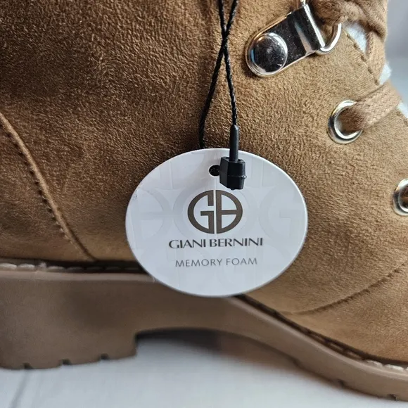 Giani Bernini Valentena Ankle Lugged Sole Combat &amp; Lace-up Boots NWT