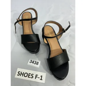 Girls Beta Size 3 Black Open Toe Sling Back Wedge Sandals NWOT