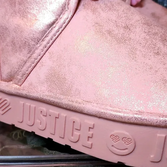 Girls Justice Platform Faux Shearling Beaded Boot