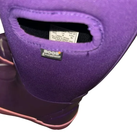 Girls Kids bogs classic purple rain snow boots size 12 child
