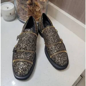 Giuseppe Zanotti Hilary Oxford Nero women's loafers US Size 40 New