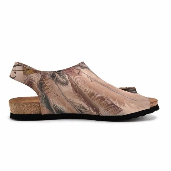 Goby Shoes - Genuine Leather Floral Strap Sandals