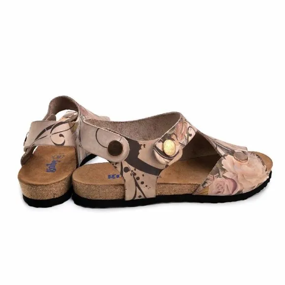 Goby Shoes - Genuine Leather Floral Strap Sandals