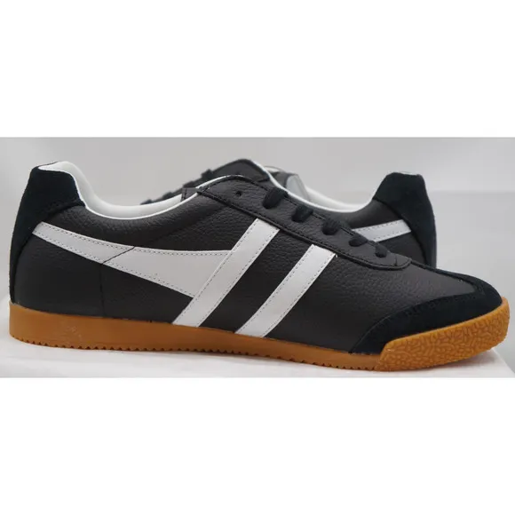 Gola Classics Harrier Leather Low Pro Retro Mens Sneakers Black White US 10.5