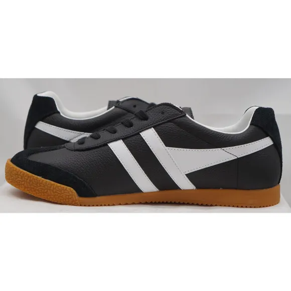 Gola Classics Harrier Leather Low Pro Retro Mens Sneakers Black White US 10.5