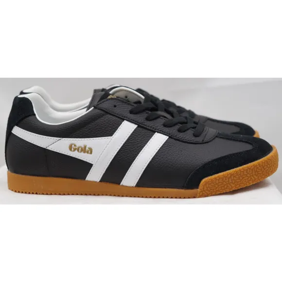 Gola Classics Harrier Leather Low Pro Retro Mens Sneakers Black White US 10.5