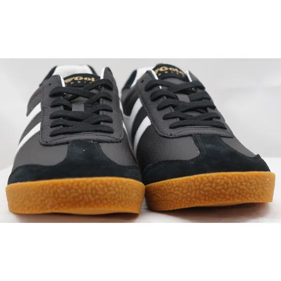 Gola Classics Harrier Leather Low Pro Retro Mens Sneakers Black White US 10.5