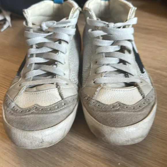 Golden Goose SUPERS Gray and Blue Sneakers