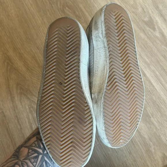 Golden Goose SUPERS Gray and Blue Sneakers