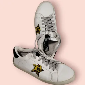 Golden Goose White and Brown Sneakers with Retro Design Size 40 Europe