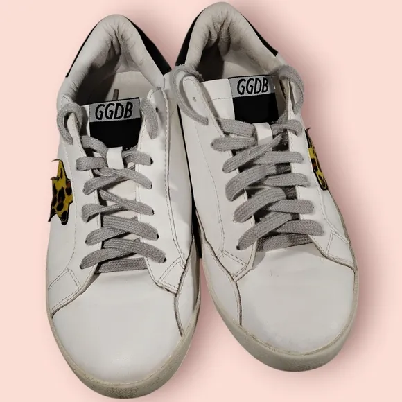 Golden Goose White and Brown Sneakers with Retro Design Size 40 Europe
