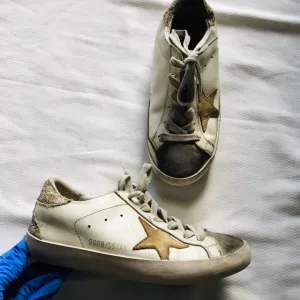 Golden Goose White and Brown Sneakers