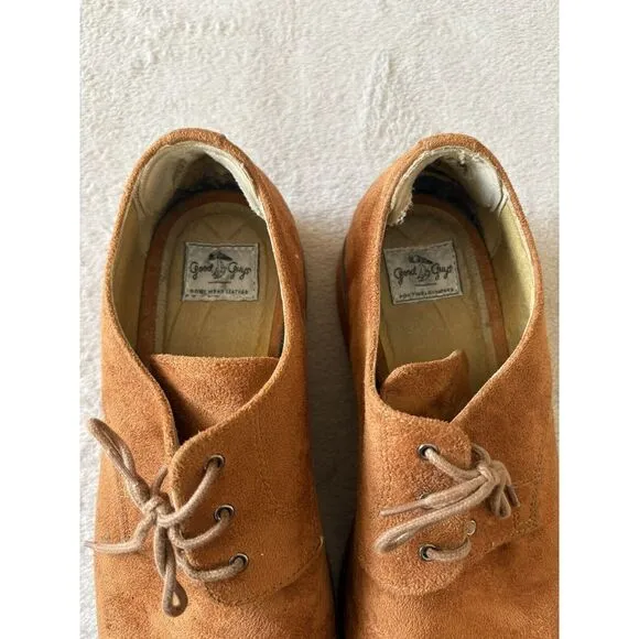 Good Guys Men's Size 12 Aponi Brandy Derby Vegan Suede‎ Preppy Sustainable