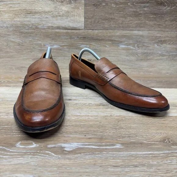 Gordon Rush Brown Leather Penny Loafer Men's Size 9.5