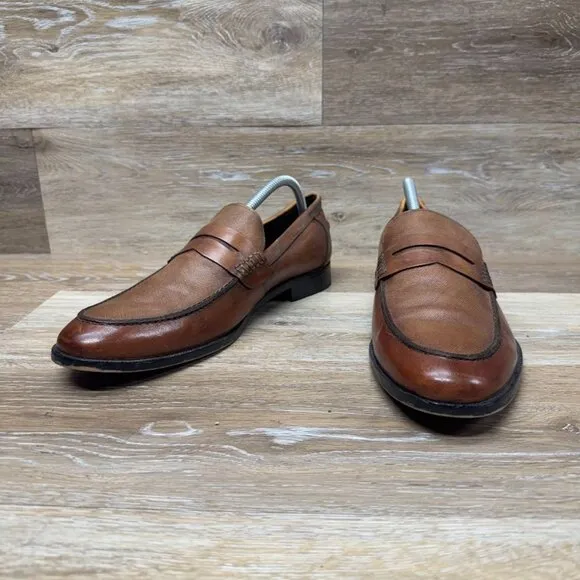Gordon Rush Brown Leather Penny Loafer Men's Size 9.5