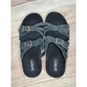 Gravity Defyer Ortal Women's Orthotic COMFORT SANDALS BUCKLE Dark Green SIZE 8