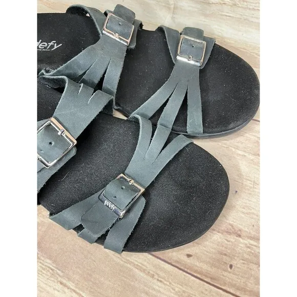 Gravity Defyer Ortal Women's Orthotic COMFORT SANDALS BUCKLE Dark Green SIZE 8
