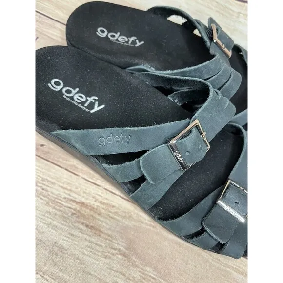 Gravity Defyer Ortal Women's Orthotic COMFORT SANDALS BUCKLE Dark Green SIZE 8