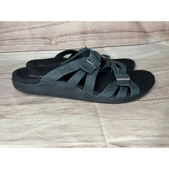 Gravity Defyer Ortal Women's Orthotic COMFORT SANDALS BUCKLE Dark Green SIZE 8