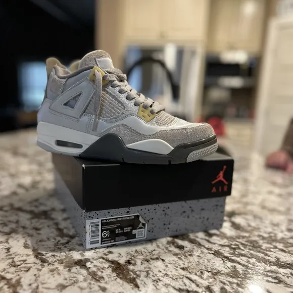 Gray and Cream Air Jordan Sneakers