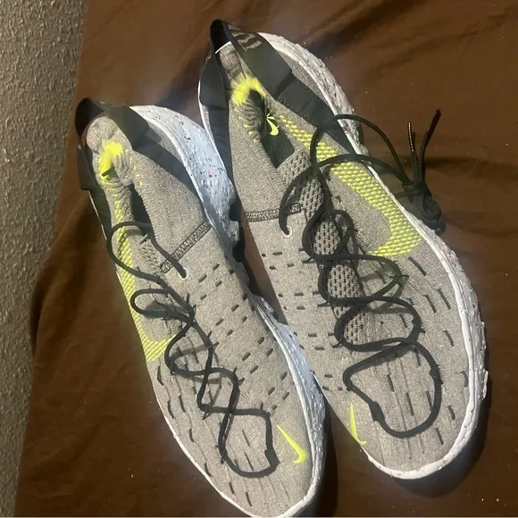 Gray and Yellow Athletic Sneaker Nike Space Hippie fits men size 10.5