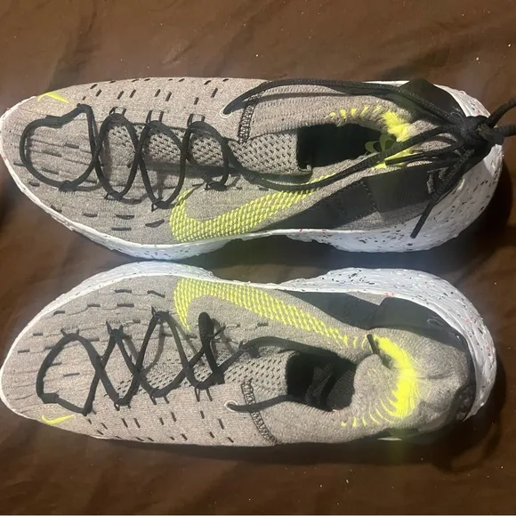 Gray and Yellow Athletic Sneaker Nike Space Hippie fits men size 10.5