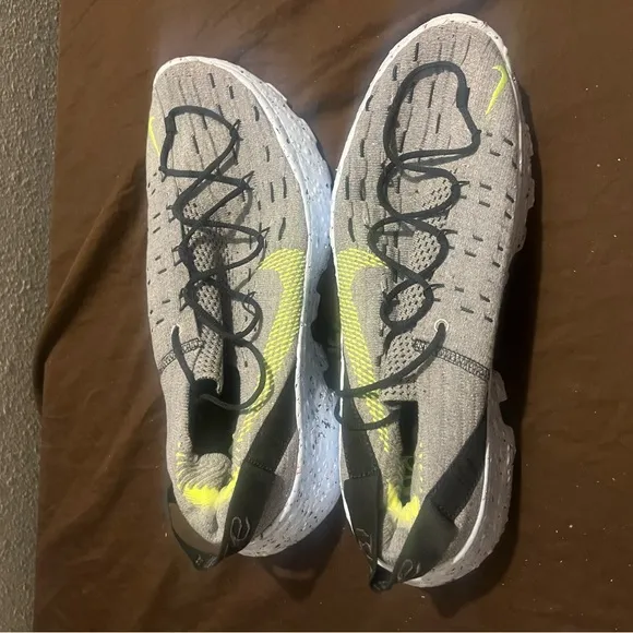 Gray and Yellow Athletic Sneaker Nike Space Hippie fits men size 10.5
