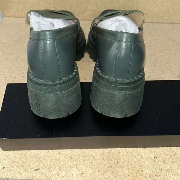 Green Leather Loafers by Joseph
