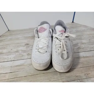 GS‎ Air Jordan 2 Low 2005 Sneakers 6Y White Womens Pink Retro Leather 20 Years