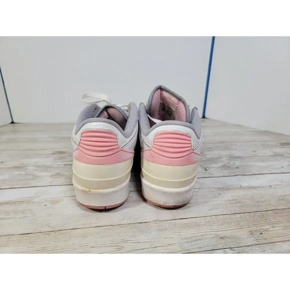 GS‎ Air Jordan 2 Low 2005 Sneakers 6Y White Womens Pink Retro Leather 20 Years