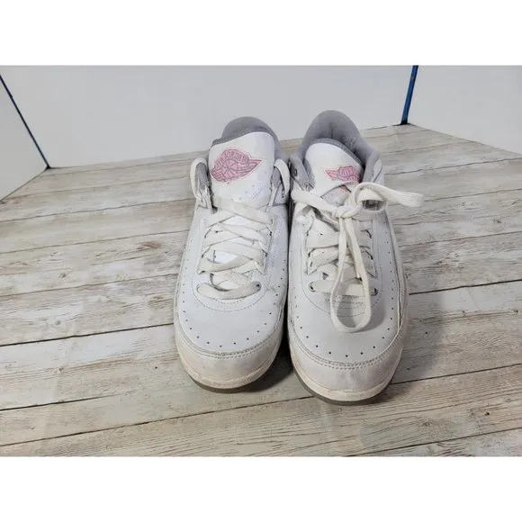 GS‎ Air Jordan 2 Low 2005 Sneakers 6Y White Womens Pink Retro Leather 20 Years