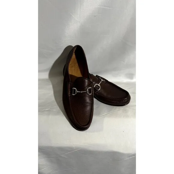 Gucci Horsebit Loafers Brown/ Silver Sz. 8 1/2